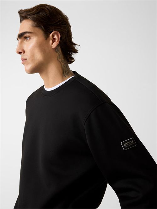 Felpa in scuba GUESS | M6RQ03KD132/JBLK